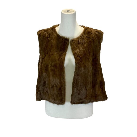 Chocolate Brown Genuine Fur Vest, One of a Kind, Perfect for Layering - Picture 8 of 8